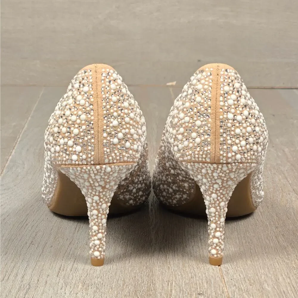 I.N.C. Zitah Pearl and sequin embellished Heels embellished Heels 6 NEW with Box
